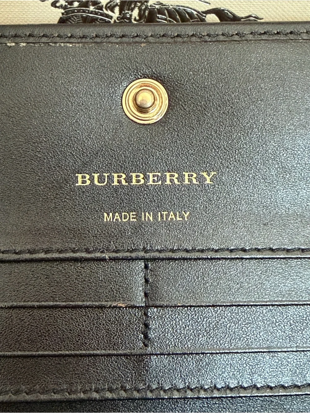 Burberry Haymarket Plaid Fold Wallet with Black Trim